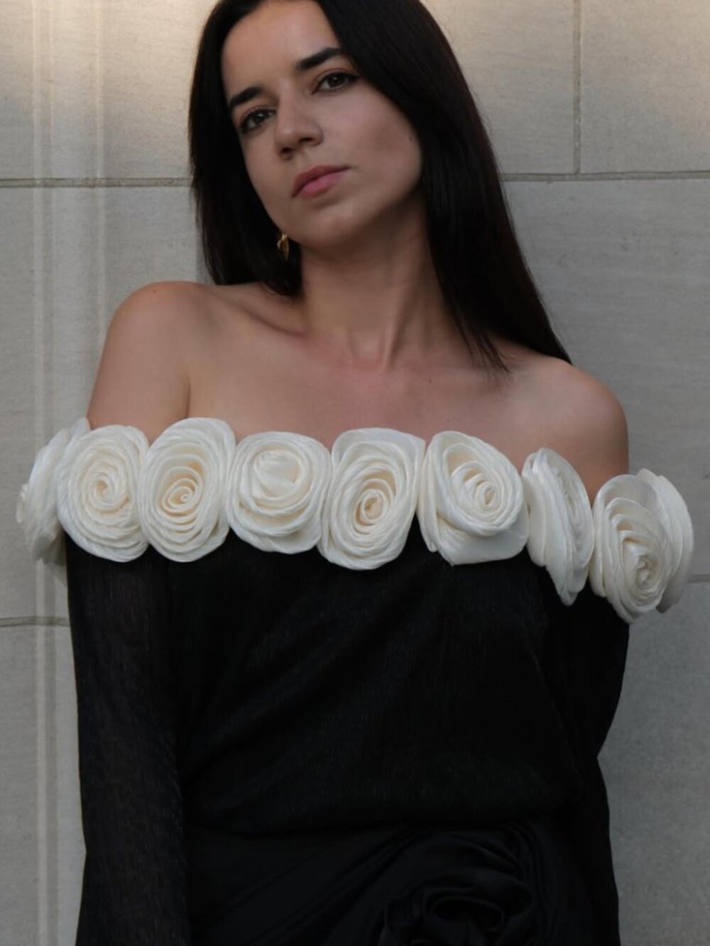 Pleated Off-Shoulder Floral Blouse - Rich Radiqs